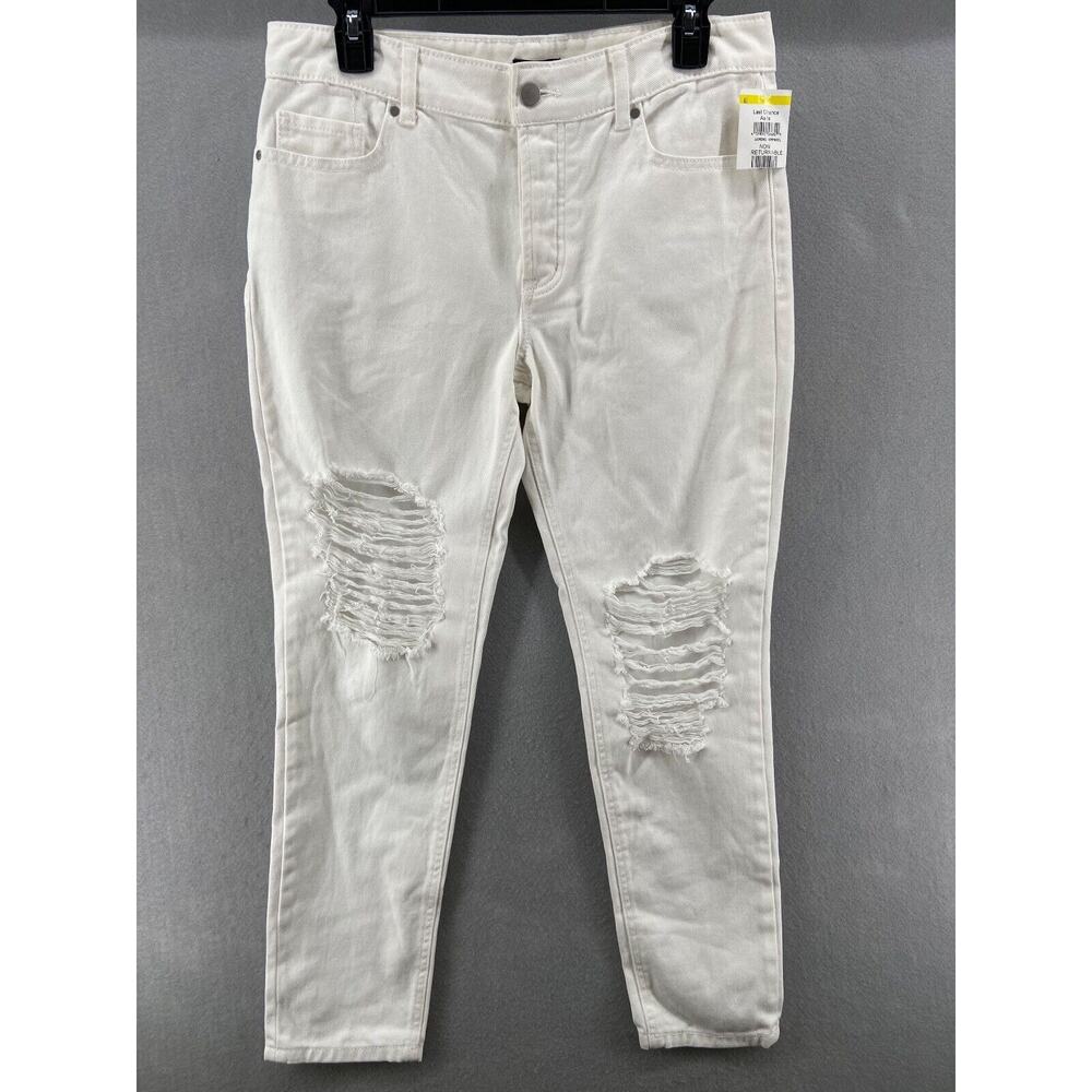 NWT AFRM Jeans Womens‎ Sz 26W White Distressed Ankle Crop Skinny
